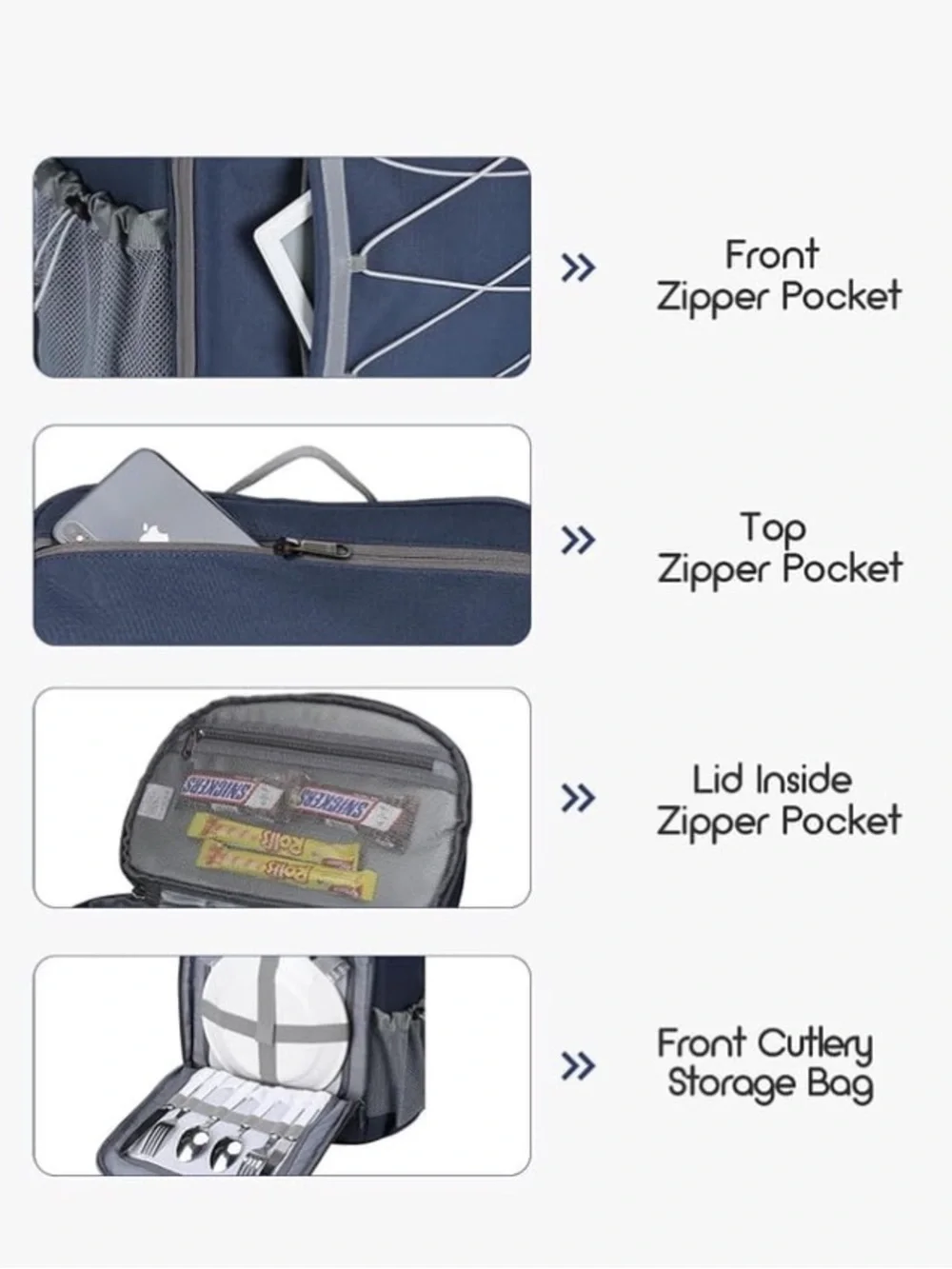 New Maelstrom Men's Navy Blue Soft Cooler Backpack 35/50 Can Insulated Travel